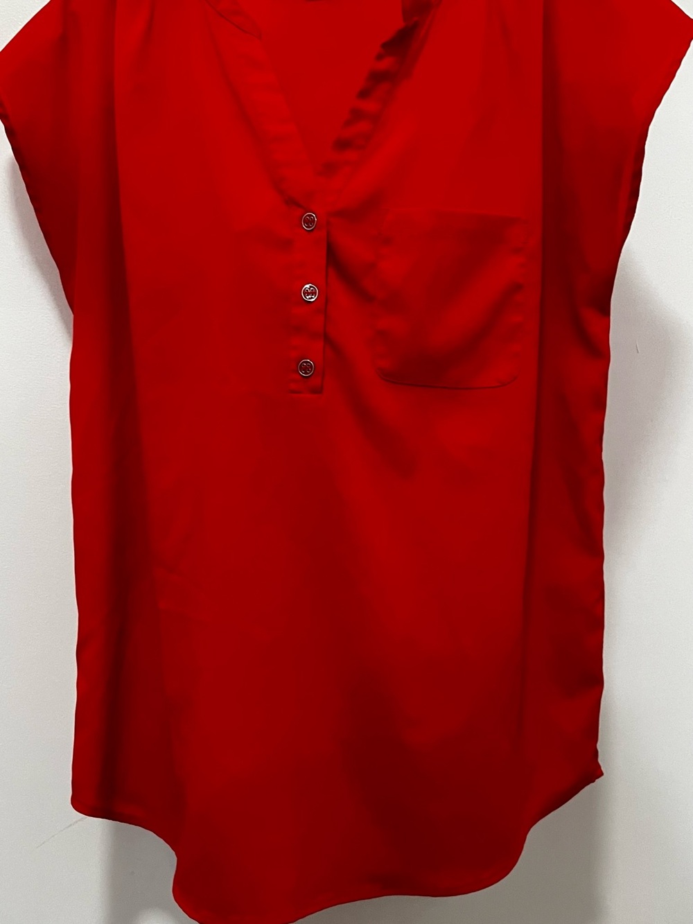 New York & Company Bright Red Sleeveless Blouse